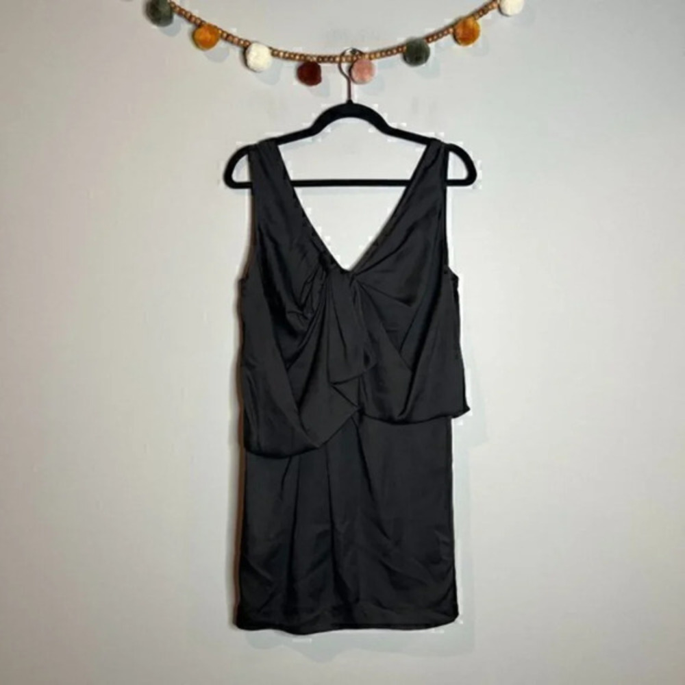 Robert Rodriguez black drape mini dress